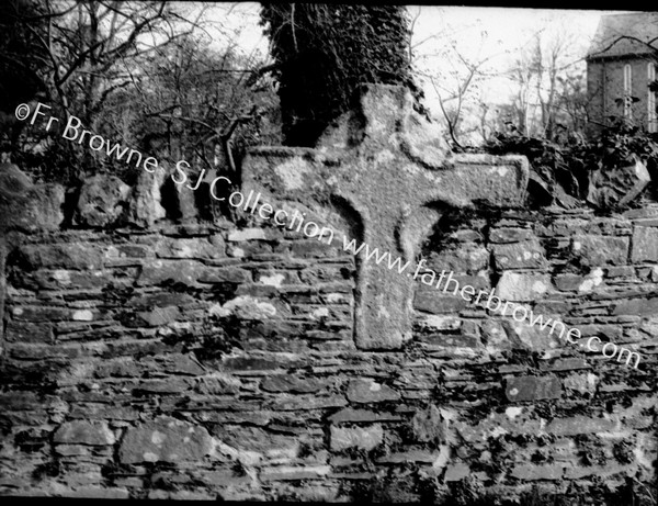 CATHEDRAL OLD CROSSES BUILT IN WALL OF CHURCHYARD